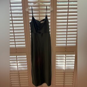 Elegant Forrest Green Satin Bridesmaid Dress